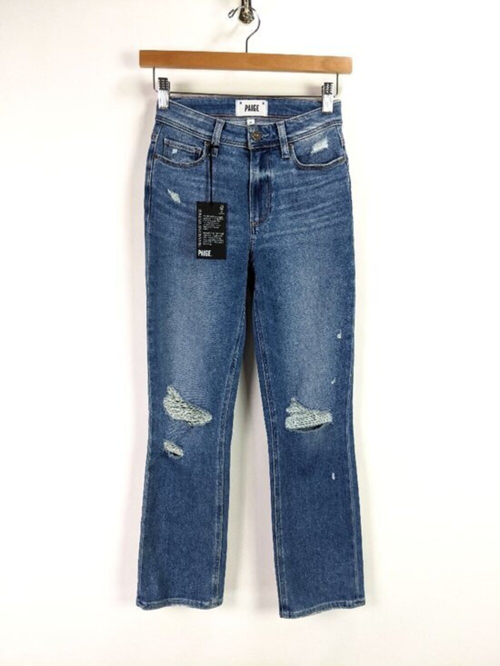 PAIGE Womens Cindy Crop High Rise Straight Crop Luxurious Comfort Jeans Size 23